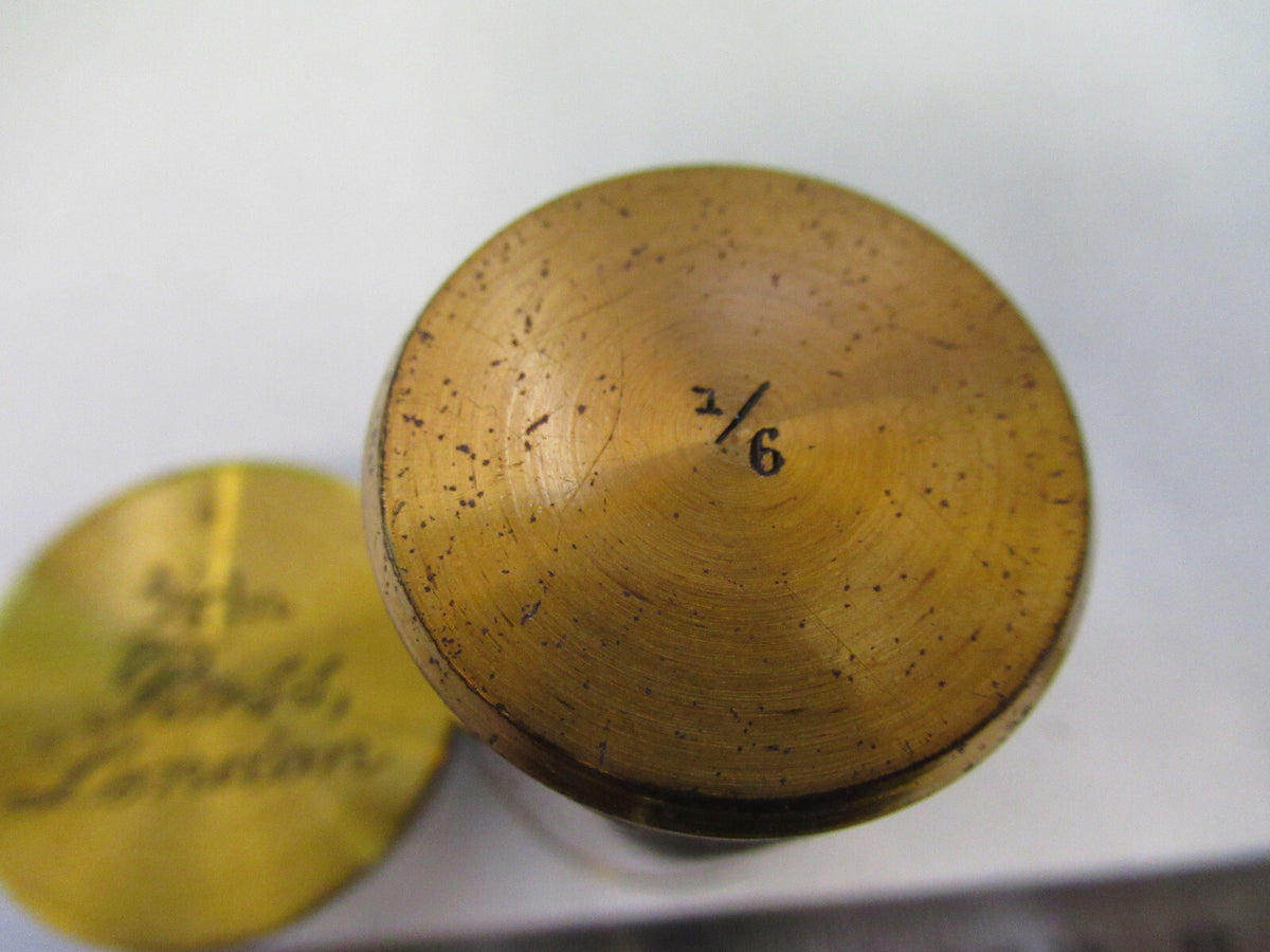 ROSS LONDON EMPTY CANISTER ANTIQUE BRASS OBJECTIVE MICROSCOPE AS PIC S1-B-70