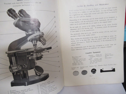 ANTIQUE NIKON KOGAKU BOOKLET INSTRUCTIONS 1963 MICROSCOPE PART AS PIC V7-A-17