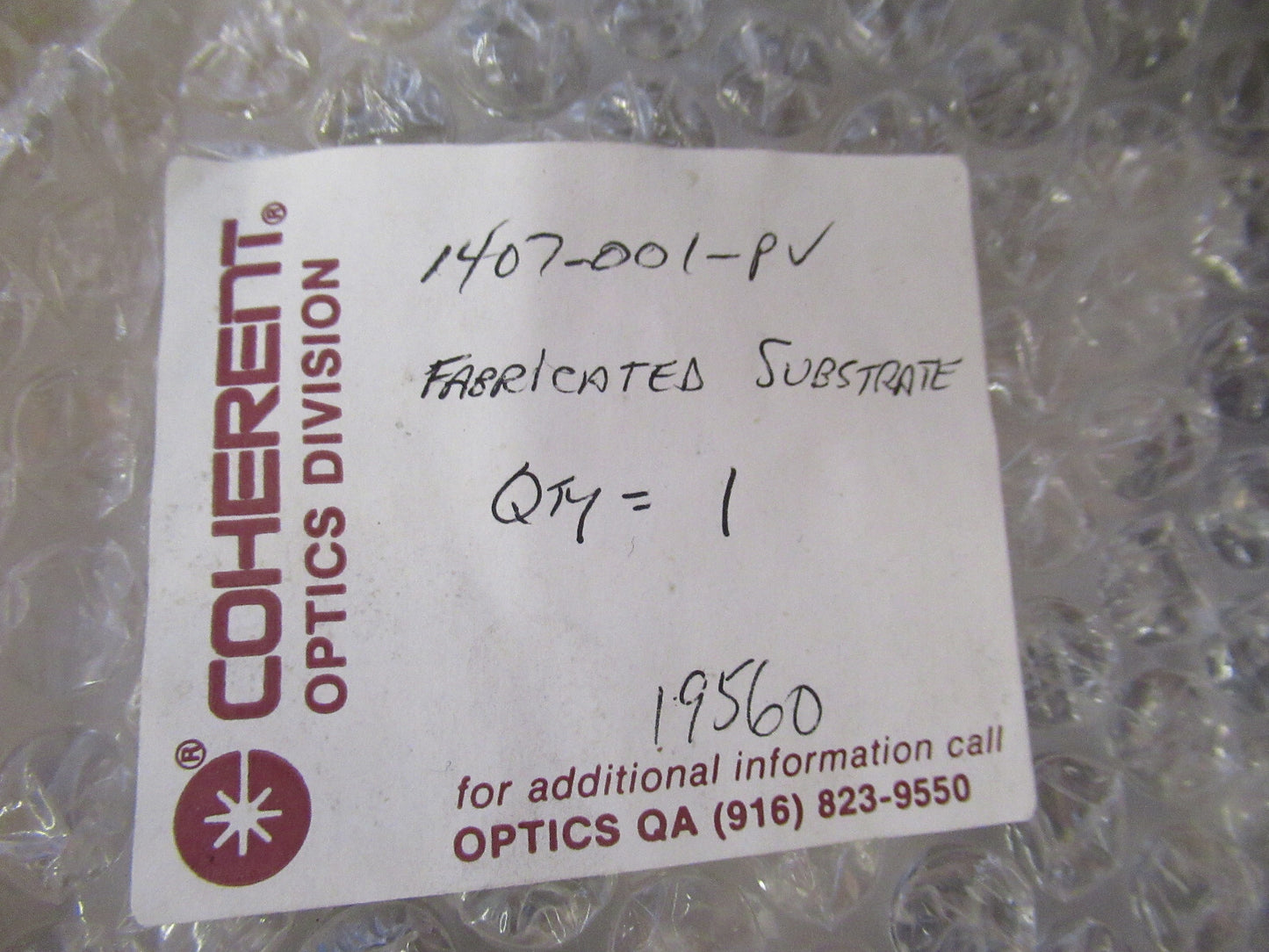 COHERENT BK7 GLASS FLAT OPTICAL HIGH END OPTICS AS PICTURED X6-A-10