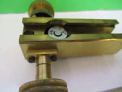 ANTIQUE BRASS LEITZ GERMANY STAGE KNOBS MICROSCOPE PART AS PICTURED V3-A-33