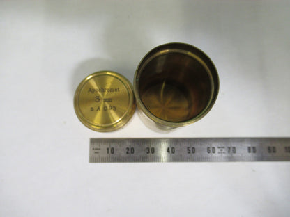 ANTIQUE BRASS EMPTY CARL ZEISS 3mm OBJECTIVE CANISTER MICROSCOPE PART T3-B-15
