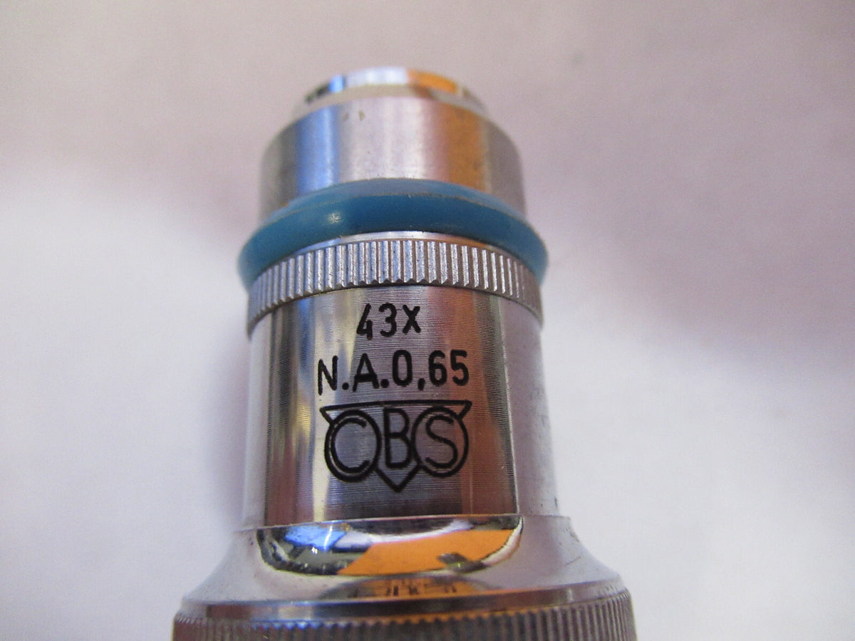 LOT CBS 43X 10X OBJECTIVE  LENS MICROSCOPE PART AS PICTURED Y1-A-68