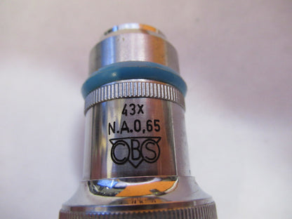 LOT CBS 43X 10X OBJECTIVE  LENS MICROSCOPE PART AS PICTURED Y1-A-68