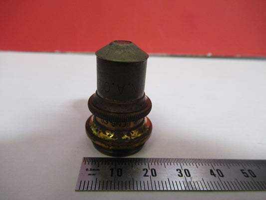 ANTIQUE BRASS SPENCER OBJECTIVE 16mm 10X MICROSCOPE PART AS PICTURED V7-A-77