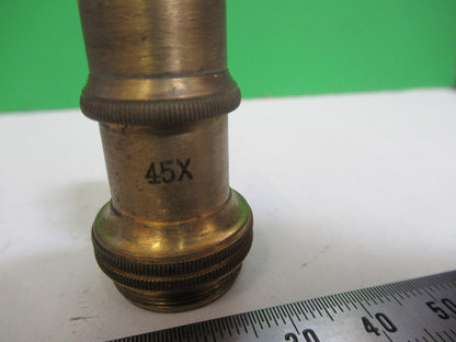 ANTIQUE BRASS LEITZ OBJECTIVE "6" 45X MICROSCOPE PART AS PICTURED 12-DT-FD-16