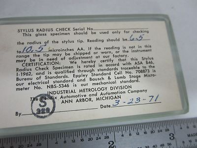 CALIBRATION STANDARD ROUGHNESS TEST BLOCK AS IS BIN#R9-22