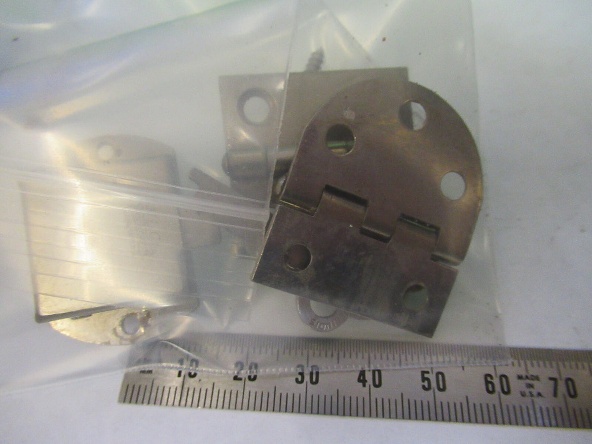 BAUSCH LOMB LOCK HINGES + KEY for wood cabinet MICROSCOPE PART AS PIC X2-A-03