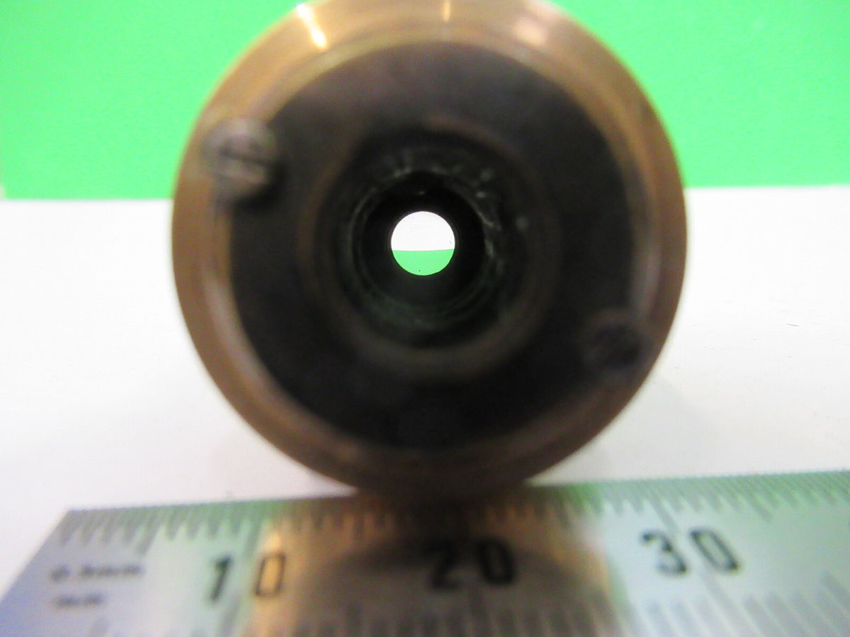ANTIQUE BRASS GRUNOW RARE OBJECTIVE LENS MICROSCOPE PART AS PICTURED &R9-B-08