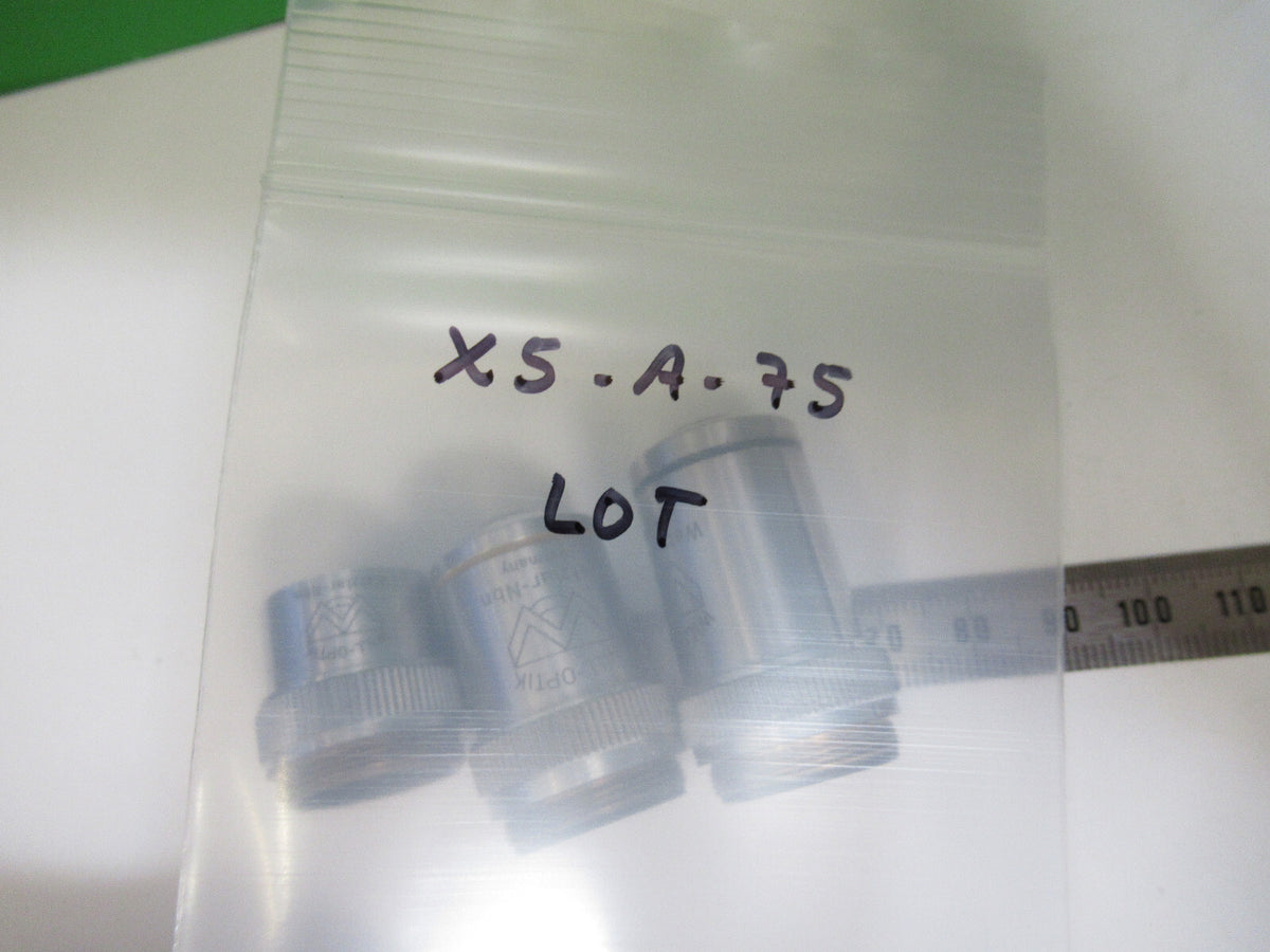 WILL-OPTIK Wetzlar lot objectives 5X 10X 40X MICROSCOPE PART AS PICTURED X5-A-75