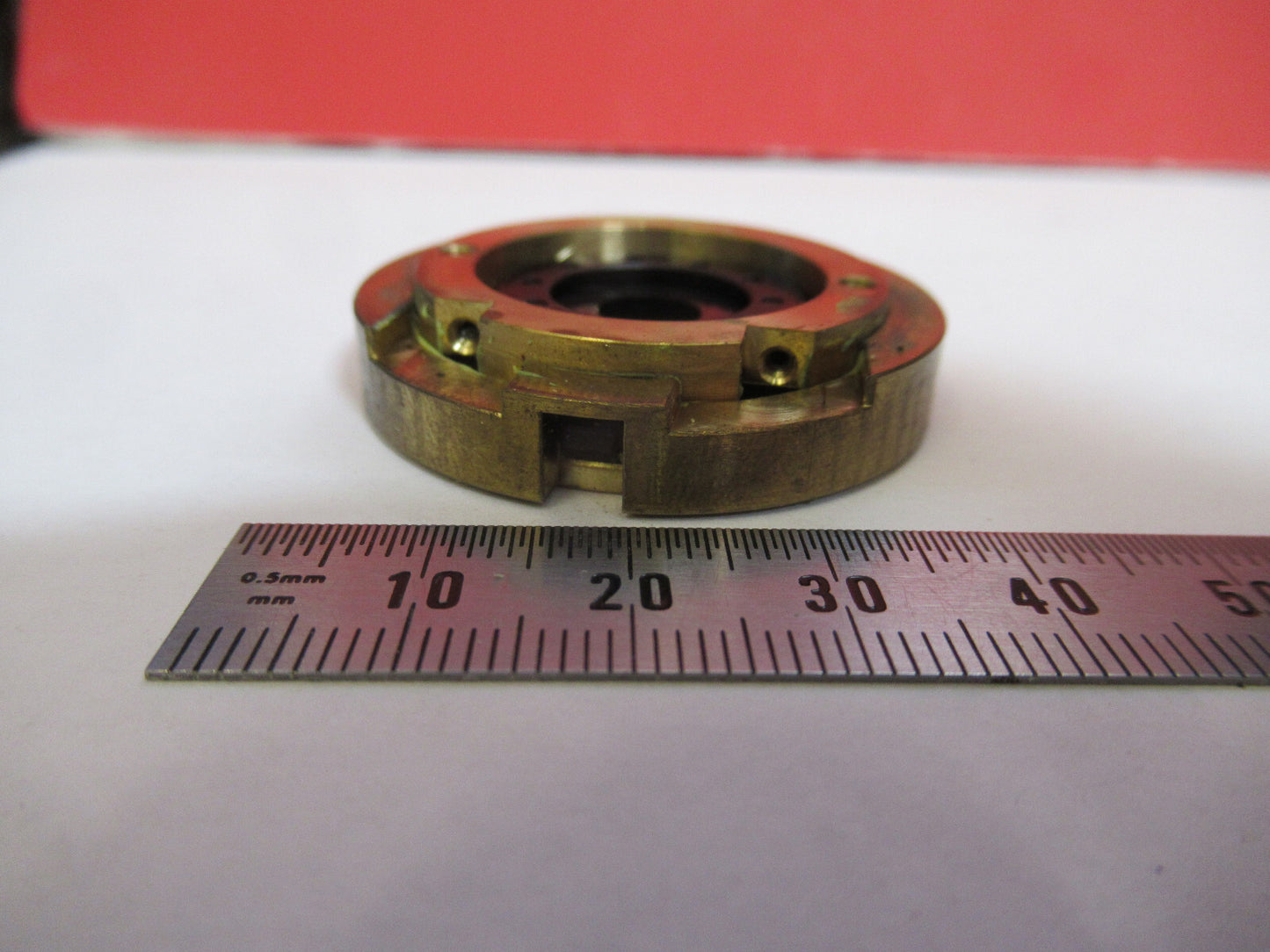 LEICA DMRB MOUNTED IRIS DIAPHRAGM MICROSCOPE PART OPTICS AS PICTURED #G4-A-119