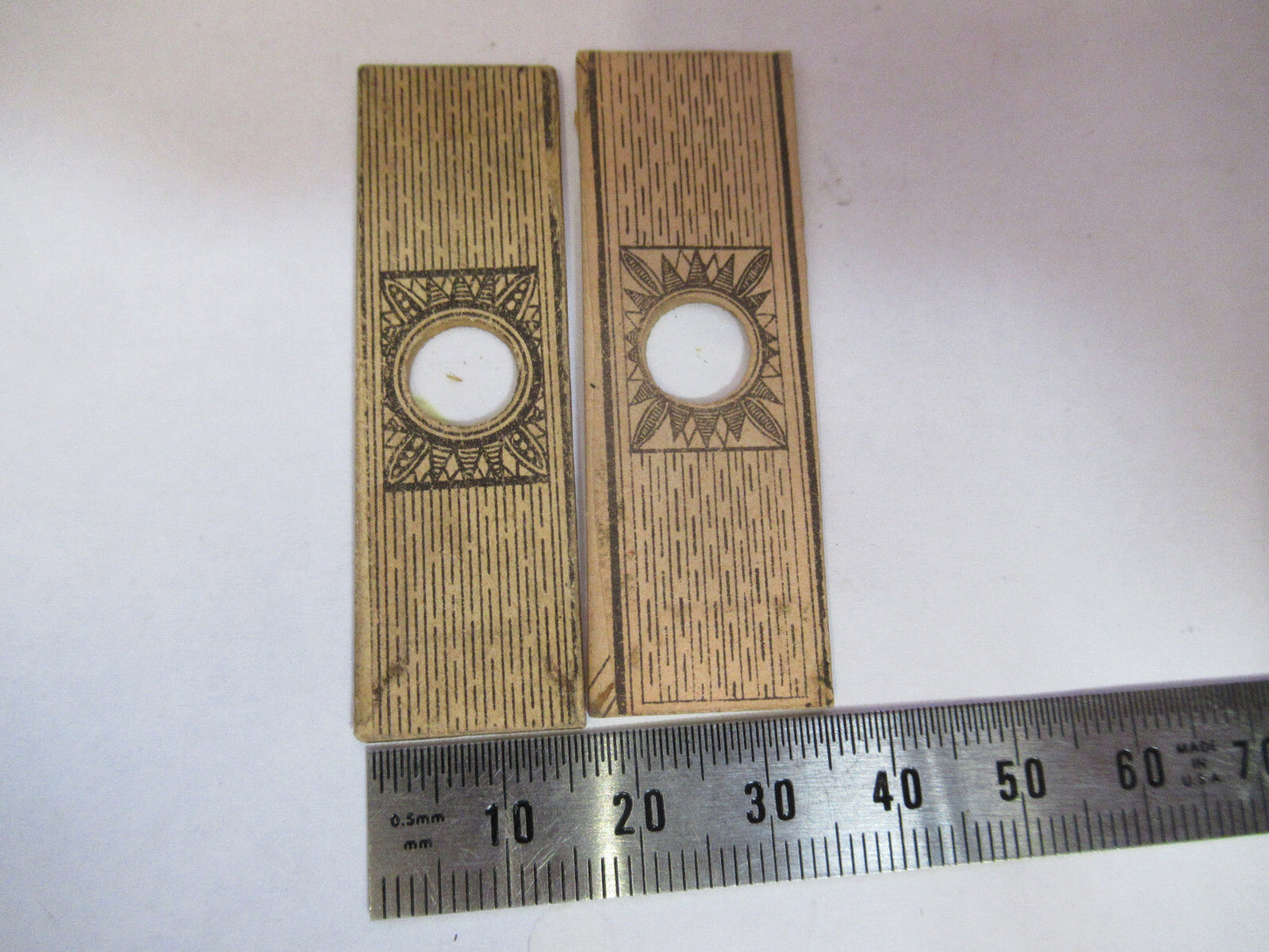 ANTIQUE VICTORIAN PREPARED SLIDE PAIR LONDON MICROSCOPE PART AS PICTURED F8-A-26