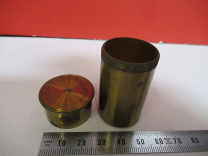 ANTIQUE BAUSCH LOMB USA EMPTY BRASS CAN MICROSCOPE PART AS PICTURED T9-A-11