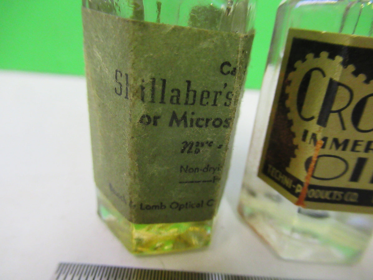 Bausch & Lomb Lot Immersion Oil Antique Bottle Microscope Part
