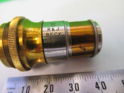 ANTIQUE BRASS OBJECTIVE LENS BECK UK LONDON MICROSCOPE PART AS PICTURED Y3-B-06