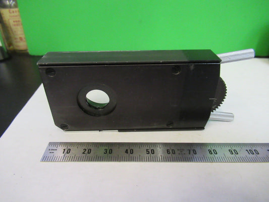 AUS JENA GERMANY SLIDE IRIS DIAPHRAGM OPTICS MICROSCOPE PART AS PICTURED T2-A-05