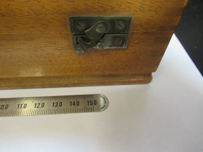 EMPTY WOOD BOX LEITZ WETZLAR GERMANY POL MICROSCOPE PART AS PICTURED Q7-A-19