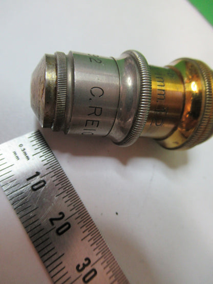 ANTIQUE BRASS REICHERT AUSTRIA OBJECTIVE MICROSCOPE PART AS PICTURED T6-A-39