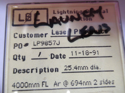 OPTICAL LENS LASER OPTICS AS PICTURED T7-A-77
