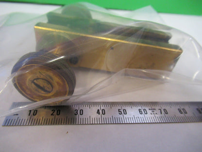 ANTIQUE BRASS LEITZ GERMANY STAGE KNOBS MICROSCOPE PART AS PICTURED Y4-FT-95
