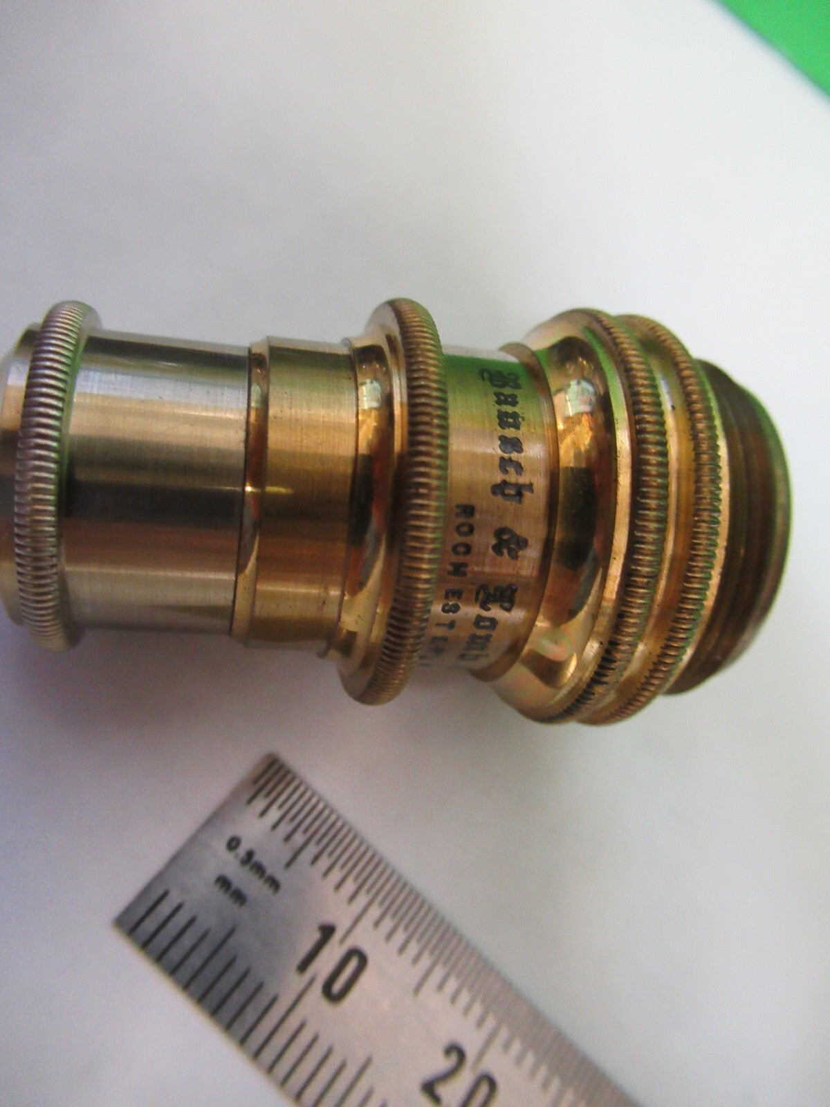 ANTIQUE BRASS 4mm OBJECTIVE BAUSCH LOMB MICROSCOPE PART AS PICTURED X6-A-50