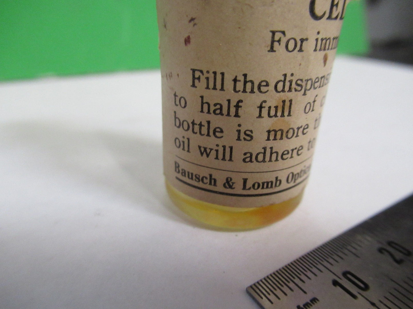 ANTIQUE CEDAR OIL FLASK BAUSCH LOMB MICROSCOPE PART AS PICTURED X3-B-105