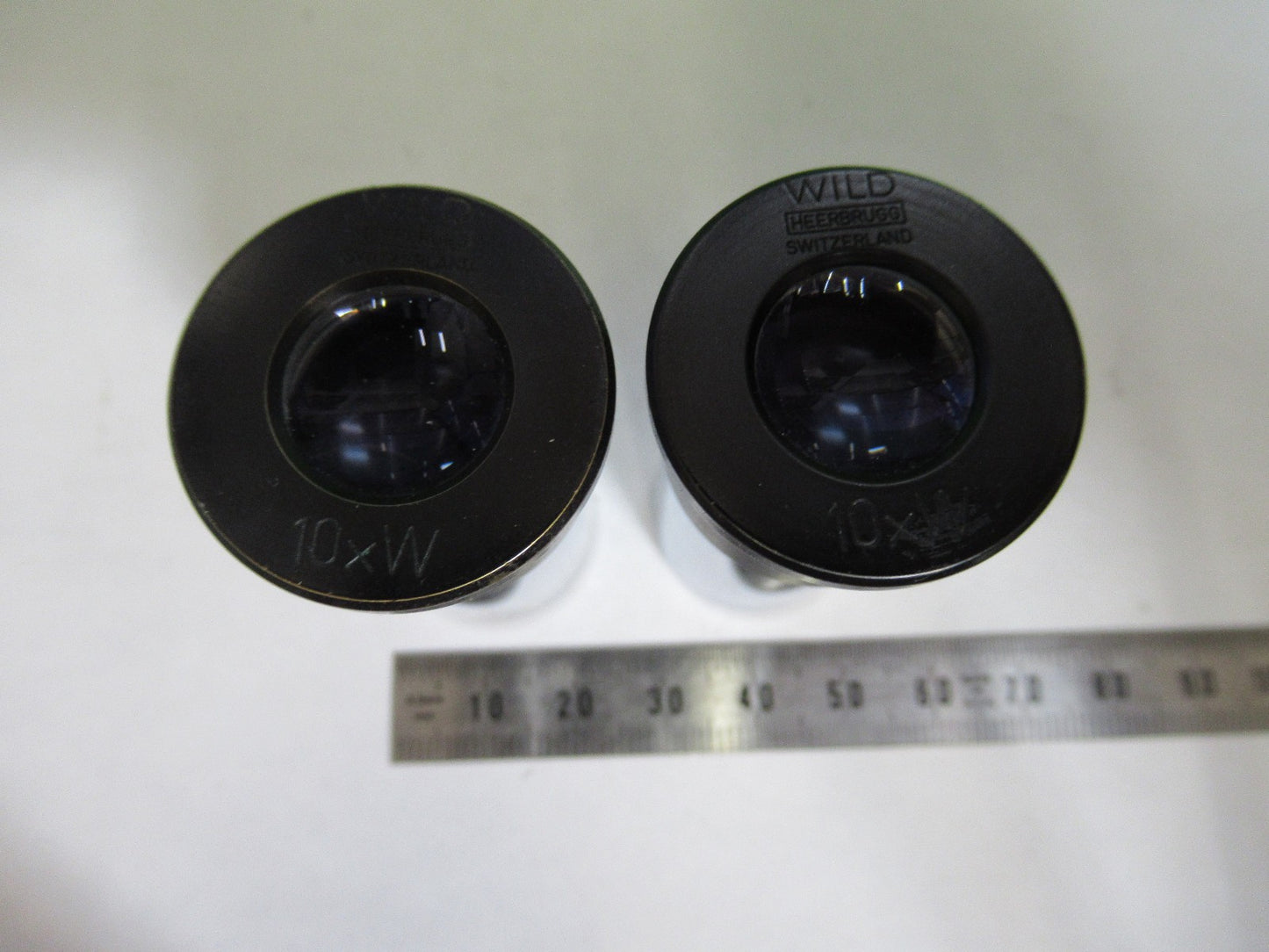 PAIR EYEPIECE WILD HEERBRUGG SWISS 10xW MICROSCOPE PART AS PICTURED T6-A-66