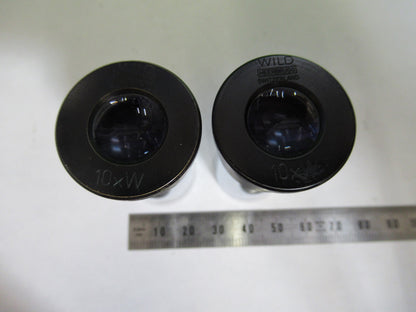 PAIR EYEPIECE WILD HEERBRUGG SWISS 10xW MICROSCOPE PART AS PICTURED T6-A-66