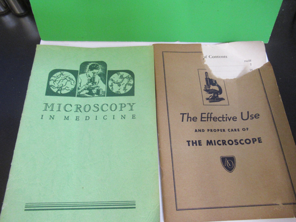 AO SPENCER 1930's BOOKLETS ANTIQUE MICROSCOPE PART AS PICTURED #R1-A-95