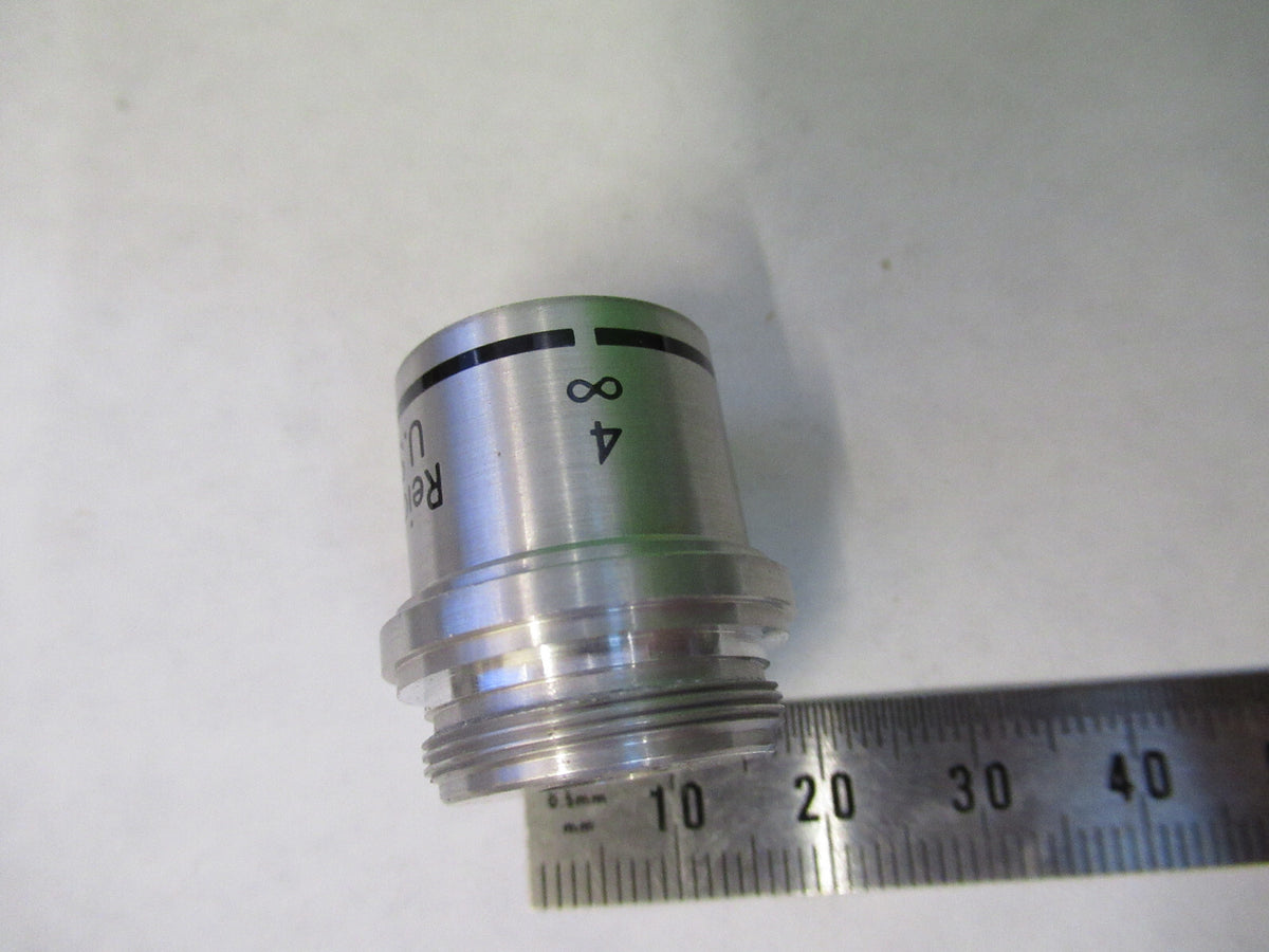 REICHERT 4X OBJECTIVE INFINITY OPTICS LENS MICROSCOPE PART AS PICTURED S1-B-47