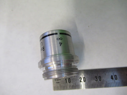 REICHERT 4X OBJECTIVE INFINITY OPTICS LENS MICROSCOPE PART AS PICTURED S1-B-47