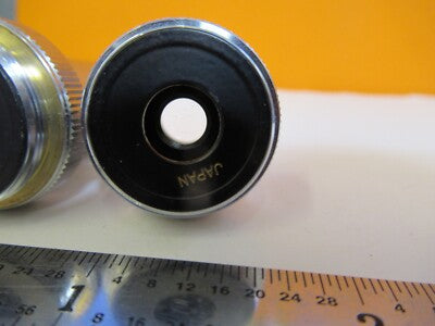 LOT 2 EA OBJECTIVE 10X 5X JAPAN OPTICS MICROSCOPE PART as pictured &A4-FT-94