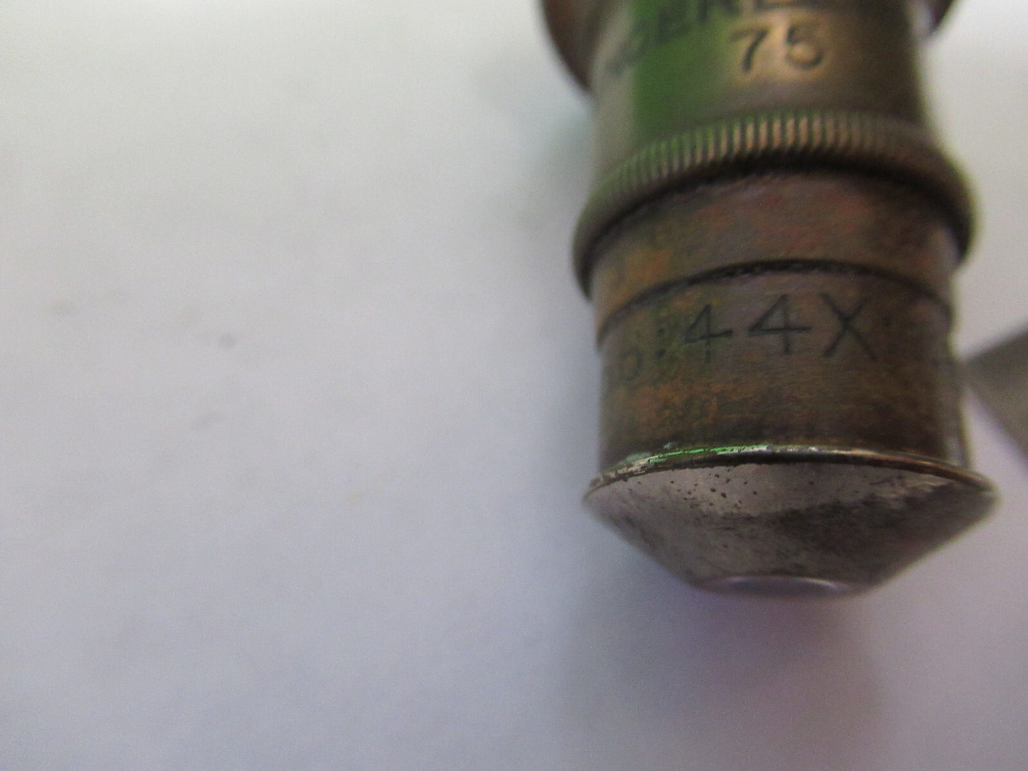 ANTIQUE BRASS BAUSCH LOMB OBJECTIVE 44X MICROSCOPE PART AS PICTURED G8-A-44