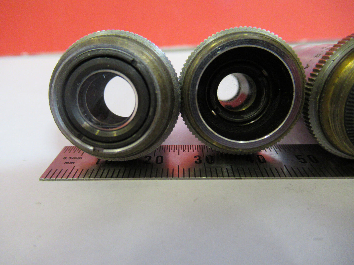LOT AO AMERICAN SPENCER OBJECTIVES OPTICS MICROSCOPE PART AS PICTURED S4-B-77