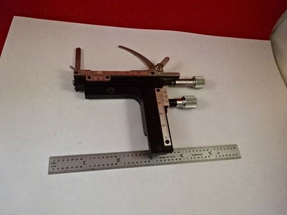 STAGE MICROMETER JAPAN CLIPS MICROSCOPE PART AS IS &33-A-77