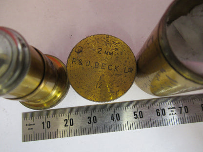 ANTIQUE BRASS RJ BECK LONDON "1/12" OBJECTIVE MICROSCOPE AS PICTURED &F8-A-85