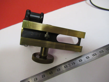 ZEISS GERMANY BRASS CONDENSER HOLDER MICROSCOPE PART AS PICTURED Y4-A-55