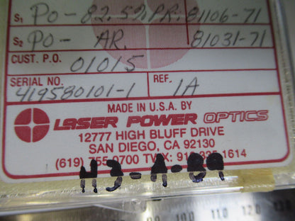 OPTICAL ZINC SELENIDE ZnSe LENS INFRARED LASER POWER OPTICS AS PICTURED &H3-A-89