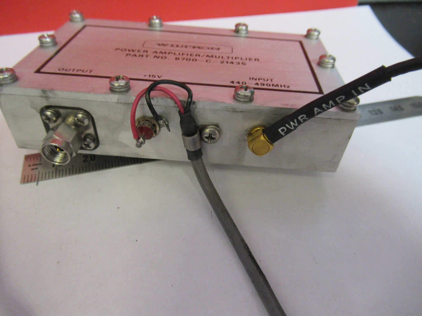 AMPLIFIER SAMPLER 6700-C-21435 MICROWAVE RF FREQUENCY GHz WILTRON AS PIC T7-A-35