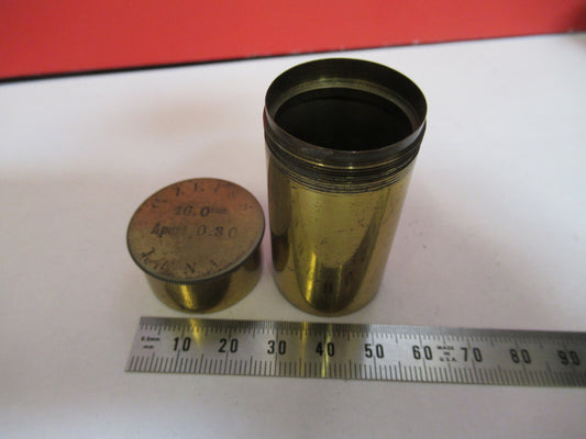 Antique Brass Empty Objective Can Carl Zeiss AG Microscope Part