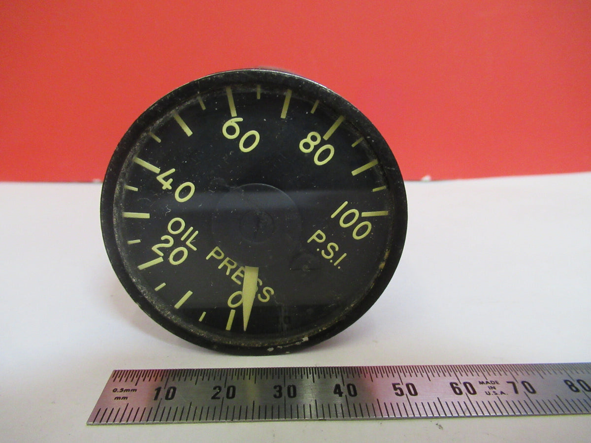 Indicator Pressure Oil 217-100A Edison Aircraft Instrument