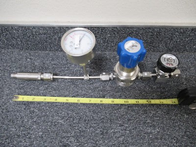HIGH PRESSURE VALVE ASSEMBLY PARR FUJIKIN MILLIPORE 43800806EV AS PICTURED &100