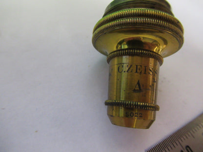 ANTIQUE BRASS OBJECTIVE CARL ZEISS 1900 RARE OPTICS MICROSCOPE PART W3-C-33