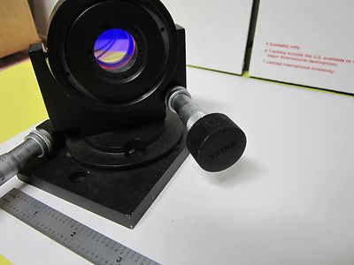 OPTICAL COATED FILTER LENS + MICROMETER IN ORIEL MOUNT LASER OPTICS  BIN#Q2-09
