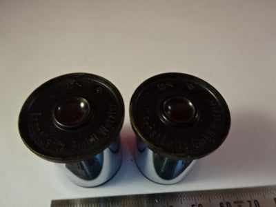 PAIR LEITZ GERMANY 10X LENS EYEPIECE OCULAR MICROSCOPE PART OPTICS &99-A-25