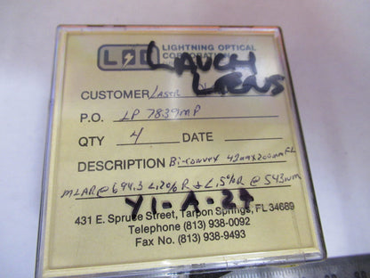 OPTICAL ex-NASA COATED LOT LENS PRO LASER OPTICS AS PICTURED Y1-A-27