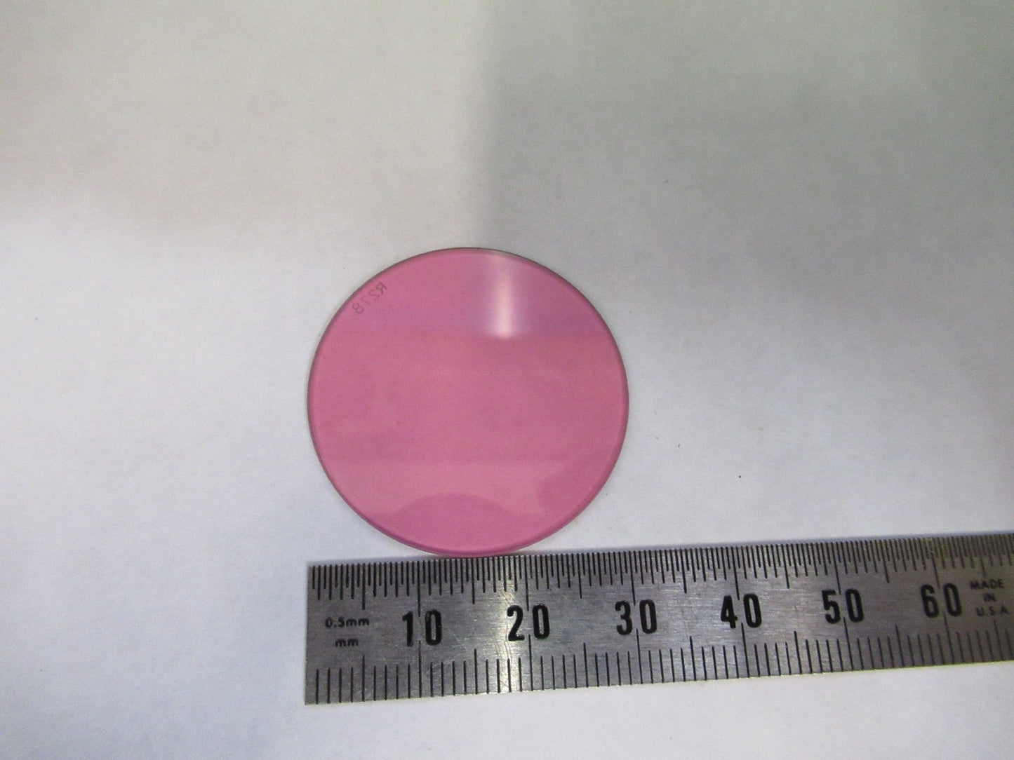 ZEISS GERMANY GLASS FILTER LIGHT PINK OPTICS MICROSCOPE PART AS PICTURED V8-B-32