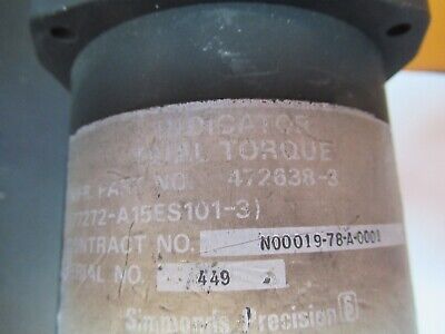 SIMMONDS INDICATOR TORQUE 472638-3 AIRCRAFT INSTRUMENT as pictured 4T-A-13