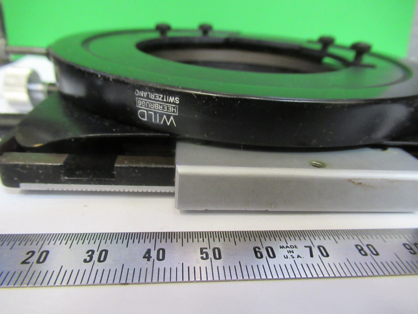 WILD M20 SWISS STAGE TABLE MICROMETER MICROSCOPE PART OPTICS AS PICTURED R8-A-58