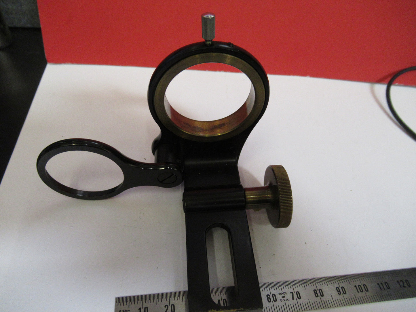 ZEISS GERMANY BRASS CONDENSER HOLDER MICROSCOPE PART AS PICTURED Y4-A-55