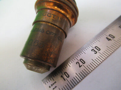 ANTIQUE BAUSCH LOMB BRASS 43x OBJECTIVE MICROSCOPE PART AS PICTURED &Z1-A-31
